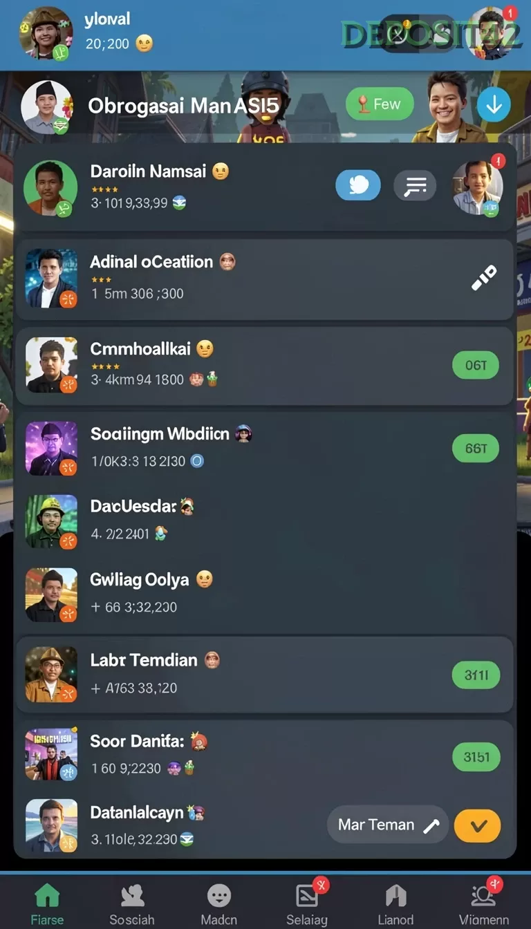 Cuplikan layar TOKYOBOLA — menu navigasi
